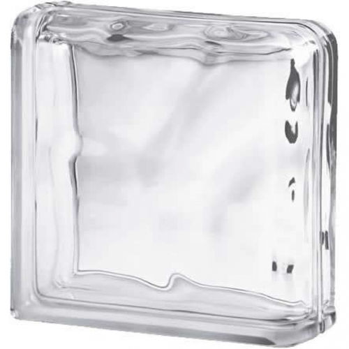 Изогнутый стеклоблок - CLEAR 1919/8 DOUBLE END WAVE - SEVES GLASSBLOCK - песчаный / настенный / цветной
