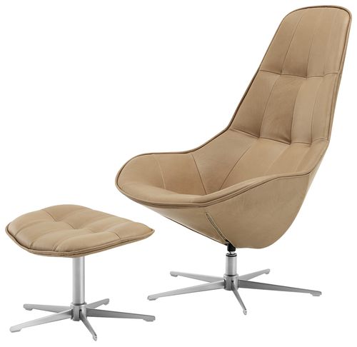 Современное кресло - BOSTON  - BoConcept - из кожи / из ткани / из стали
