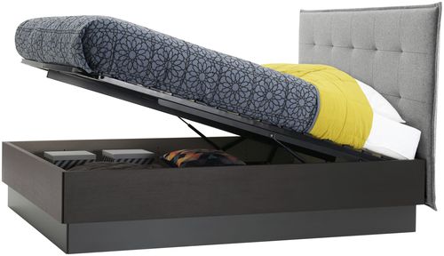 Двуспальная кровать - LUGANO - BoConcept - современная / с обитым изголовьем / с основанием для хранения