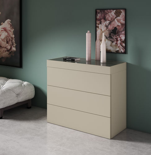 Современный комод - TOP - MUEBLES MESEGUE, S.A. - из лакированной древесины / на заказ / 4 выдвижных ящика