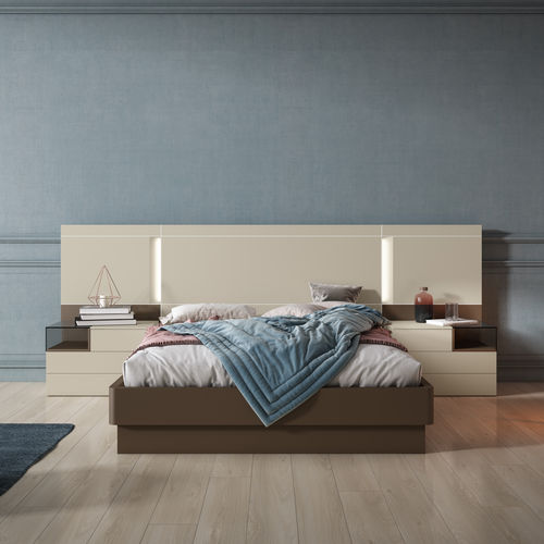 Изголовье кровати для двуспальной кровати - MINO: comp.111 - MUEBLES MESEGUE, S.A. - современное / из лакированной древесины / по индивидуальному заказу