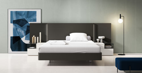 Изголовье кровати для двуспальной кровати - WALL: comp.113 - MUEBLES MESEGUE, S.A. - современное / из фанерованной древесины / из лакированной МДФ