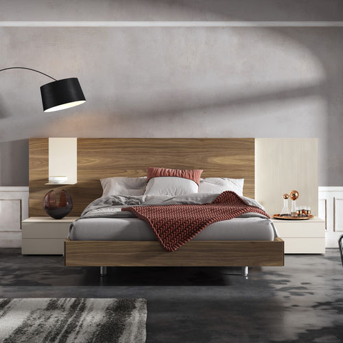 Изголовье кровати для двуспальной кровати - WALL: comp.114 - MUEBLES MESEGUE, S.A. - современное / из фанерованной древесины / из лакированной МДФ