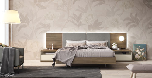 Изголовье кровати для двуспальной кровати - LUCA: comp.115 - MUEBLES MESEGUE, S.A. - современное / из фанерованной древесины / из лакированной МДФ