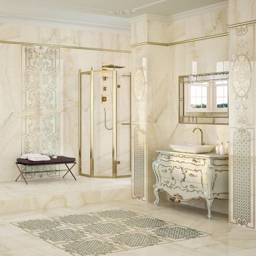 Плитка из керамогранита - DOREX  - SALONI CERAMICA - глянцевая / 3D / для ванной комнаты