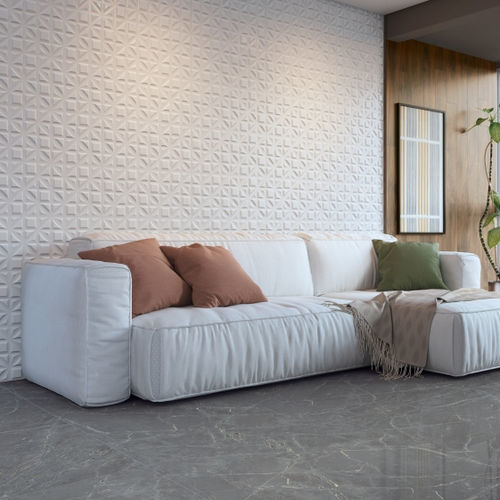 Плитка из керамики - CHANEL BLANC - Angelgres Revestimentos Ceramicos Ltda. - рельефная / сатинированная / для интерьера