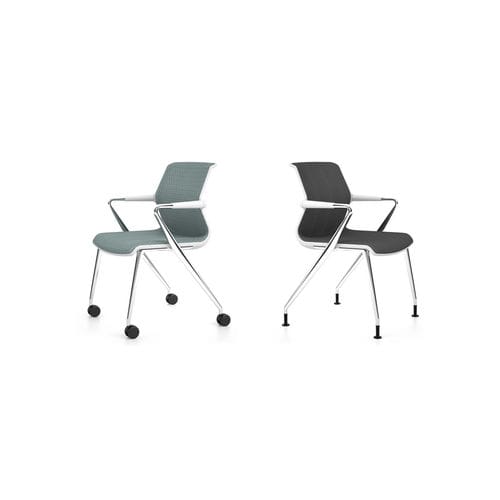 Современный стул для посетителей - UNIX  - vitra USA - для интерьера / из ткани / из полированного алюминия
