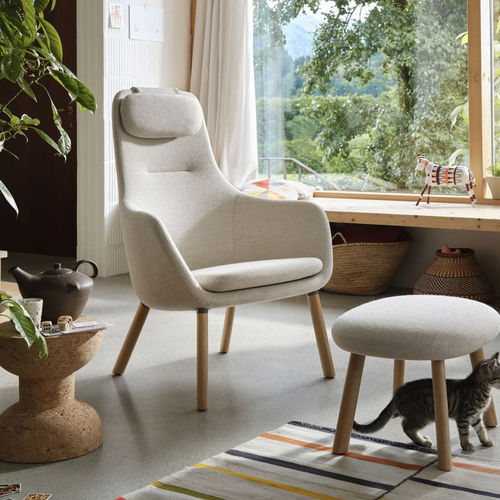 Современное кресло - HAL - vitra USA - из пенополиуретана / из фетра / из натурального дуба