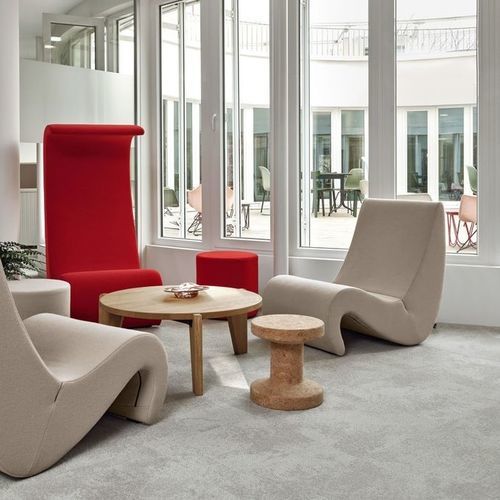Низкое кресло уникальный дизайн - AMOEBE - vitra USA - из ткани / из пенополиуретана / из алюминия