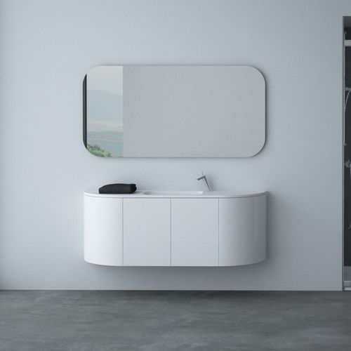 Подвесная тумба под умывальник - FLAT 140 - IKEBE DISEÑOS, S.L.L. - из Solid Surface / современная / лакированная