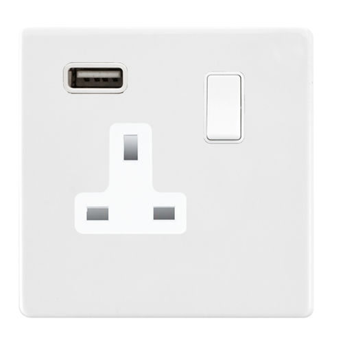 Розетка тока - HARTLAND CFX® COLOURS - Hamilton Litestat - USB / двойная / настенная