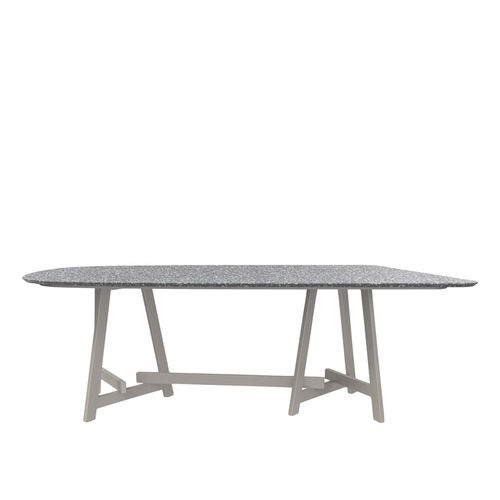 Современный обеденный стол - CHOPSTIX 219 - JANUS et Cie - из камня / с основанием из алюминия / с основанием из нержавеющей стали