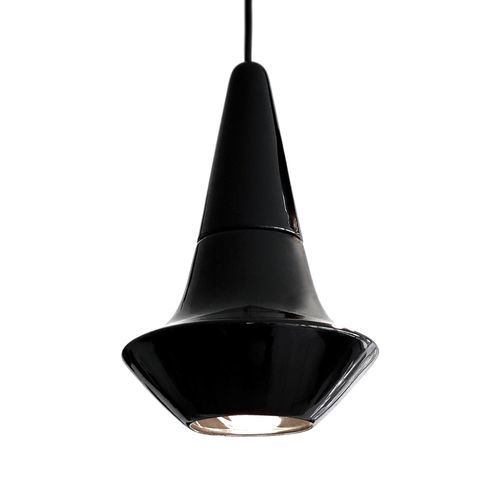 Подвесная лампа - SMALL LIGHT 1.0_glossy black - neo - из керамики / минималистский дизайн / проводная