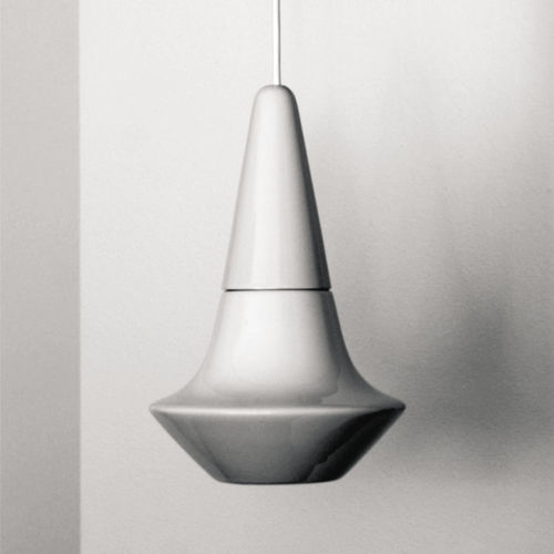 Подвесная лампа - SMALL LIGHT 1.0_glossy white - neo - из керамики / минималистский дизайн / проводная