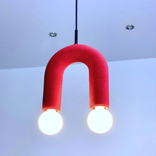 Подвесная лампа - DUO_gentle0663 - neo - из ткани / из керамики / минималистский дизайн