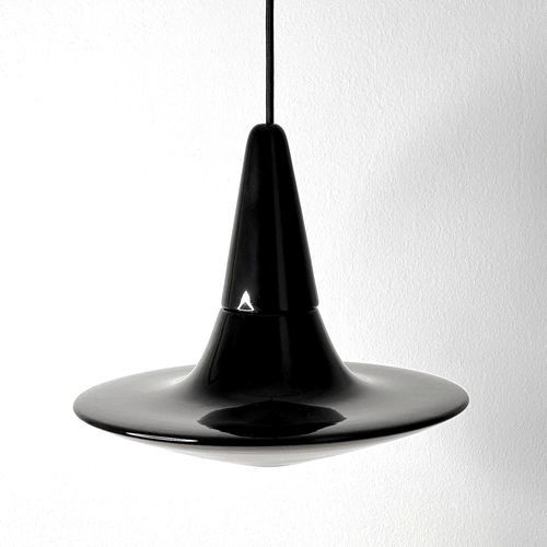 Подвесная лампа - SMALL LIGHT 3.0_glossy black - neo - из керамики / минималистский дизайн / проводная