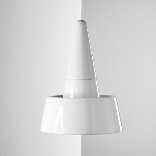 Подвесная лампа - SMALL LIGHT 2.0_glossy white - neo - из керамики / минималистский дизайн / проводная