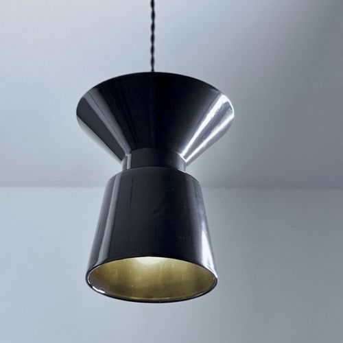 Подвесная лампа - TWIN 2.2_glossy black - neo - из керамики / минималистский дизайн / проводная
