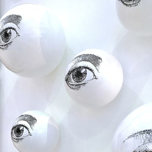Скульптура из керамики - EYE_15 - neo - настенная / для гостиницы / белая