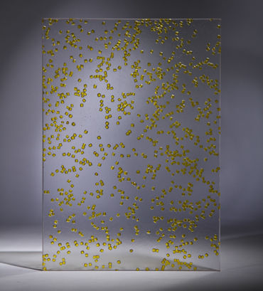 Декоративная панель для внутренней компоновки - GLITTER YELLOW - Designpanel - из полиэстера / гладкая / прозрачная