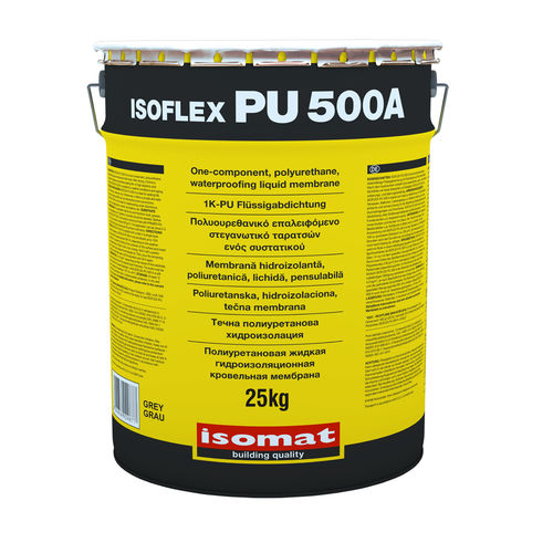 Жидкая гидроизоляция для плоской крыши - ISOFLEX-PU 500 A - ISOMAT S.A. - для балкона / для фундамента / для ванной комнаты