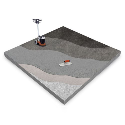 Напольное покрытие из бетона - TERRAZZOVERLAY™ ISOPLAM® - ISOPLAM SRL - для улицы / для интерьера / для сектора услуг