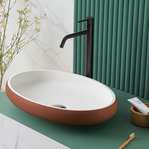 Настольная раковина - ESLIDA - SANYCCES - из Solid Surface / персонализированная / овальная