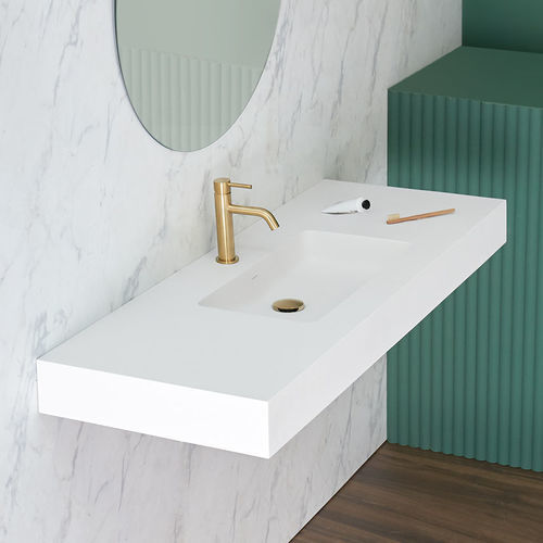 Подвесная раковина - CARDIFF MURO - SANYCCES - из Solid Surface / со встроенными полотенцесушителями / прямоугольная