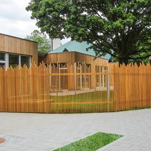 Забор разделительная перегородка - STABELLO - Braun Wuerfele - с панелями / решетчатый / садовый