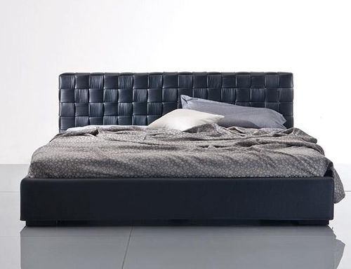 Двуспальная кровать - LOUISANA - marac srl - современная / с кожаным изголовьем / обитая