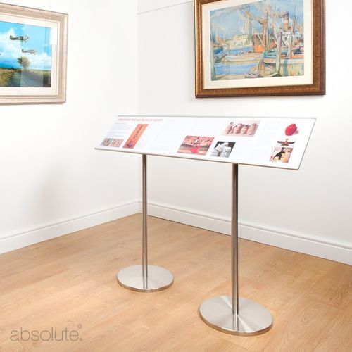 Информационное табло для интерьера - Reader Rail - Absolute Museum & Gallery Products Ltd - из анодированного алюминия / из нержавеющей стали