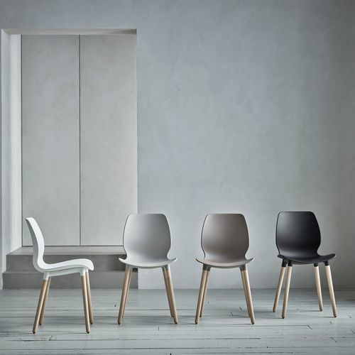 Современный cтул - SEED - Steelcase - для интерьера / дерево / из переработанного пластика