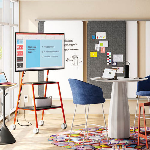 Современная подставка под телевизор на ножке - STEELCASE FLEX  - Steelcase - с роликами / подвижная / со скрытым кабелем
