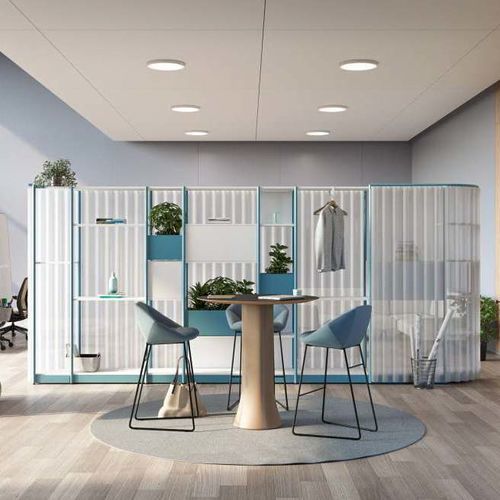 Самонесущая отделительная перегородка для офиса - FLEX ACTIVE - Steelcase EMEA - из ткани / из стекла / из ламината