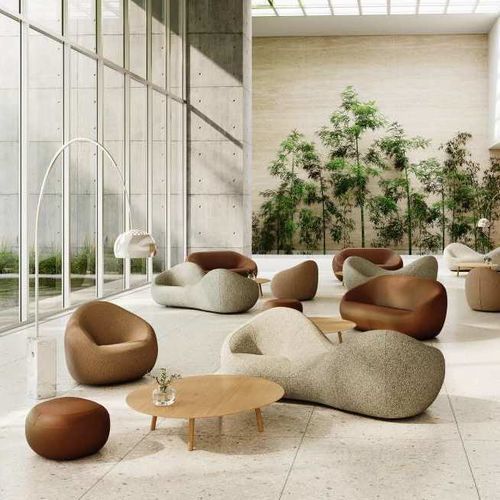 Современный диван - JEAN - Steelcase EMEA - из ткани / красный / синий