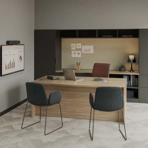 Комплект офисной мебели для офисов открытого типа - CURRENCY - Steelcase - напольный / современный / из ламината