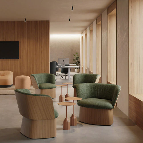 Современное кресло - MANTO LOUNGE - Steelcase - из ткани / из дуба / из фанеры