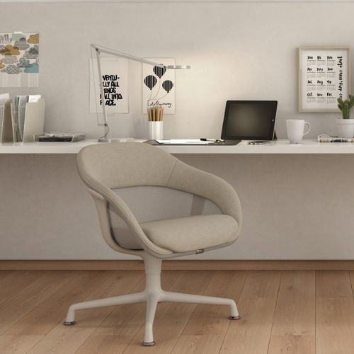 Современное кресло для посетителей - SW_1 - Steelcase - из ткани / из литого алюминия / обитое