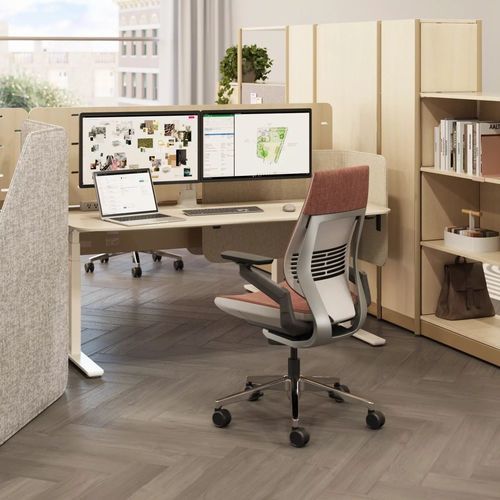 Рабочий стол с регулируемой высотой - MIGRATION PRO - Steelcase - напольный / современный / из металла