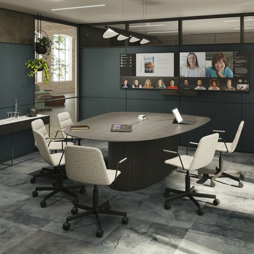Стол для конференций органический дизайн - OCULAR™ - Steelcase - из Fenix NTM® / из фанеры / из меламина