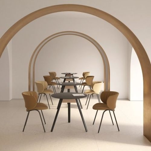 Современный стол для бистро - TRIVIO  - Steelcase - из стали / из лакированной древесины / из мореной древесины