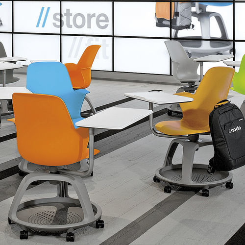 Стул для работы из пластика - NODE - Steelcase - на колесиках / со встроенным ящиком / поворотный