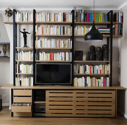 Современный книжный шкаф - SEVERIN 4 - Alex de Rouvray Design - из дуба / из бука / из фанеры