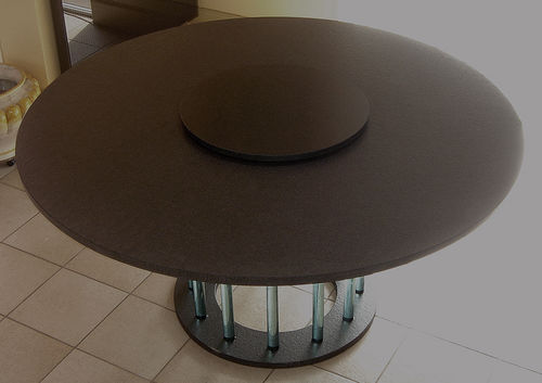 Современный стол - LIGHTWEIGHT STONE : BLACK GRANITE - BROCATELLE - из мрамора / из натурального камня / круглый