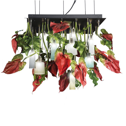 Люстра уникальный дизайн - ANTHURIUM  - VGnewtrend - из окрашенной стали / из муранского стекла / для профессионального использования