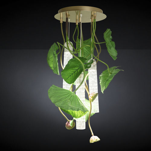 Люстра уникальный дизайн - LOTUS DICHONDRA - VGnewtrend - из стекла / 3 лампочки / 6 лампочек