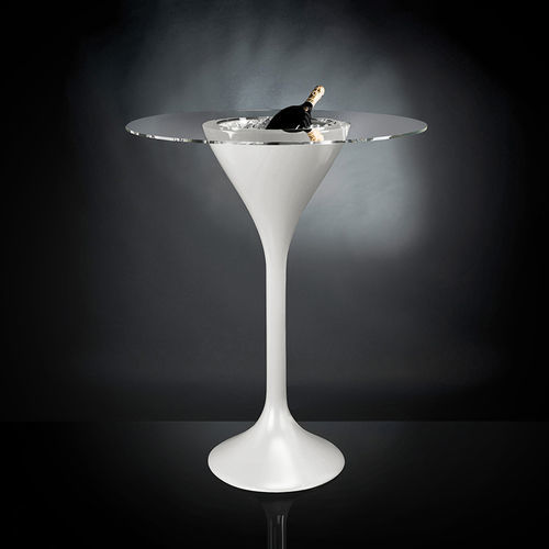 Современный высокий стол для еды стоя - COCKTAIL TIME RUSTY BIG - VGnewtrend - из полиэтилена низкой плотности (ПЭВД) / из стекла / с основанием из полиэтилена
