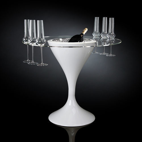 Современный высокий стол для еды стоя - COCKTAIL TIME RUSTY SMALL - VGnewtrend - из полиэтилена низкой плотности (ПЭВД) / из стекла / с основанием из полиэтилена