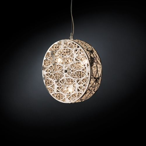 Подвесная лампа - ARABESQUE CILINDRO VERTICALE - VGnewtrend - из нержавеющей стали / из кристалла / современная