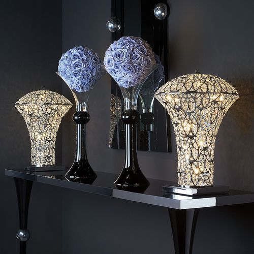 Настольная лампа - ARABESQUE SMALL EXCLAMATION - VGnewtrend - из хрома / из сетки из нержавеющей стали / из нержавеющей стали